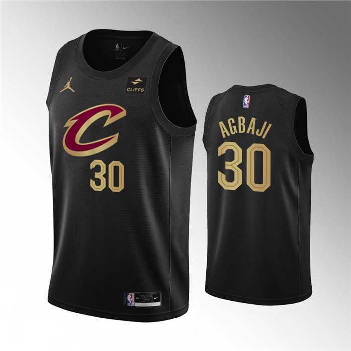 Men%27s Cleveland Cavaliers #30 Ochai Agbaji Black Statement Edition Stitched Basketball Jersey Dzhi->cleveland cavaliers->NBA Jersey